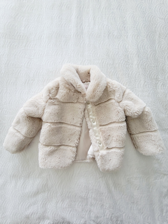 Joe Fresh Other - Joe Fresh Cream Faux Fur Pea Coat for Kids - Size 2T
